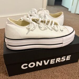 Converse White Platform Sneakers